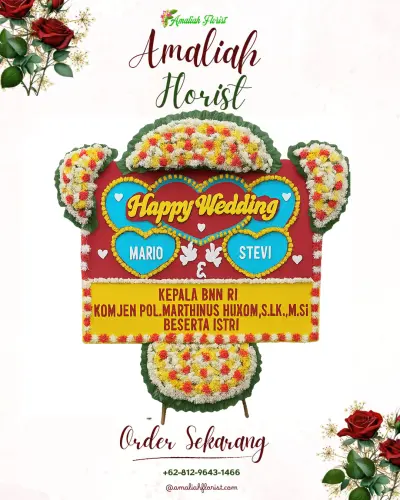 Karangan Papan Bunga Pernikahan di Cadang Pinggan